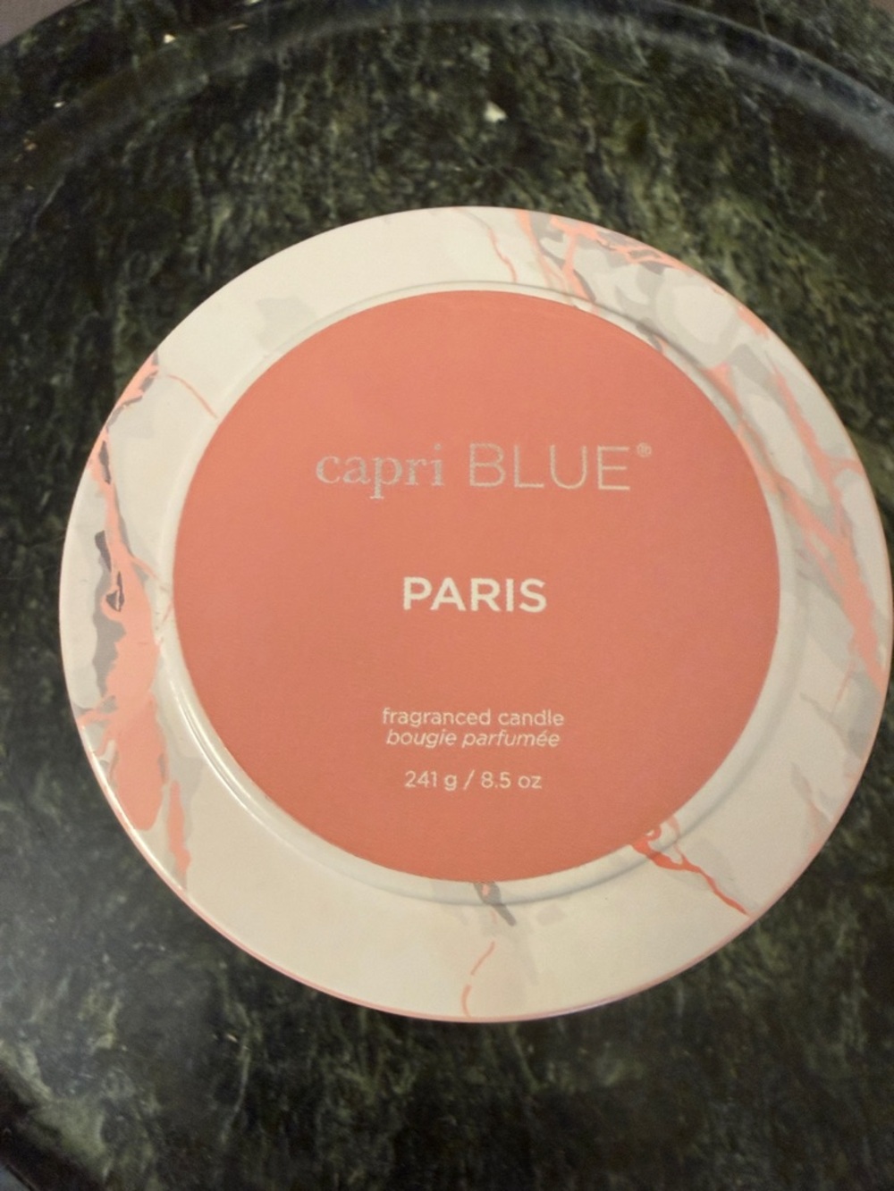Capri BLUE PARIS Scented Candle - Pink Marble 8.5 ounce travel size